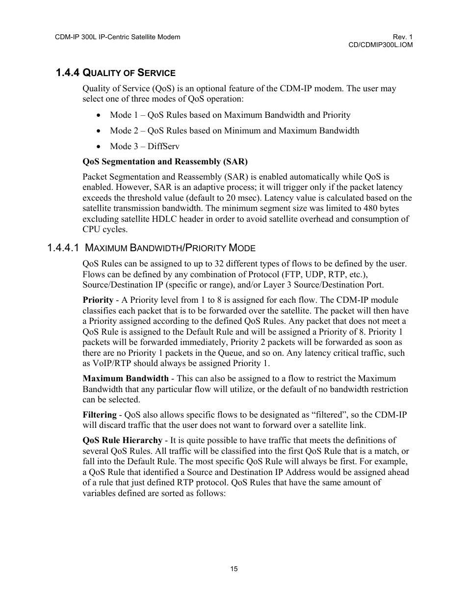 4 quality of service | Comtech EF Data CDM-IP 300L User Manual | Page 43 / 354