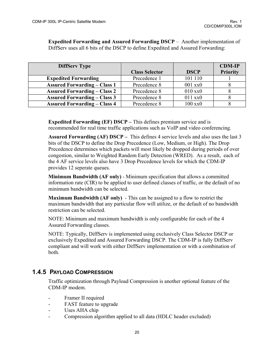 5 payload compression | Comtech EF Data CDM-IP 300L User Manual | Page 48 / 354