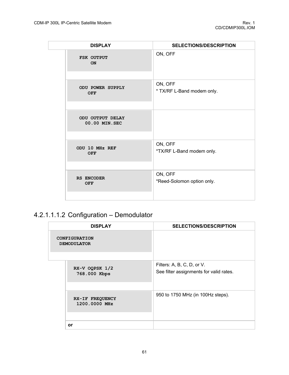 2 configuration – demodulator | Comtech EF Data CDM-IP 300L User Manual | Page 87 / 354