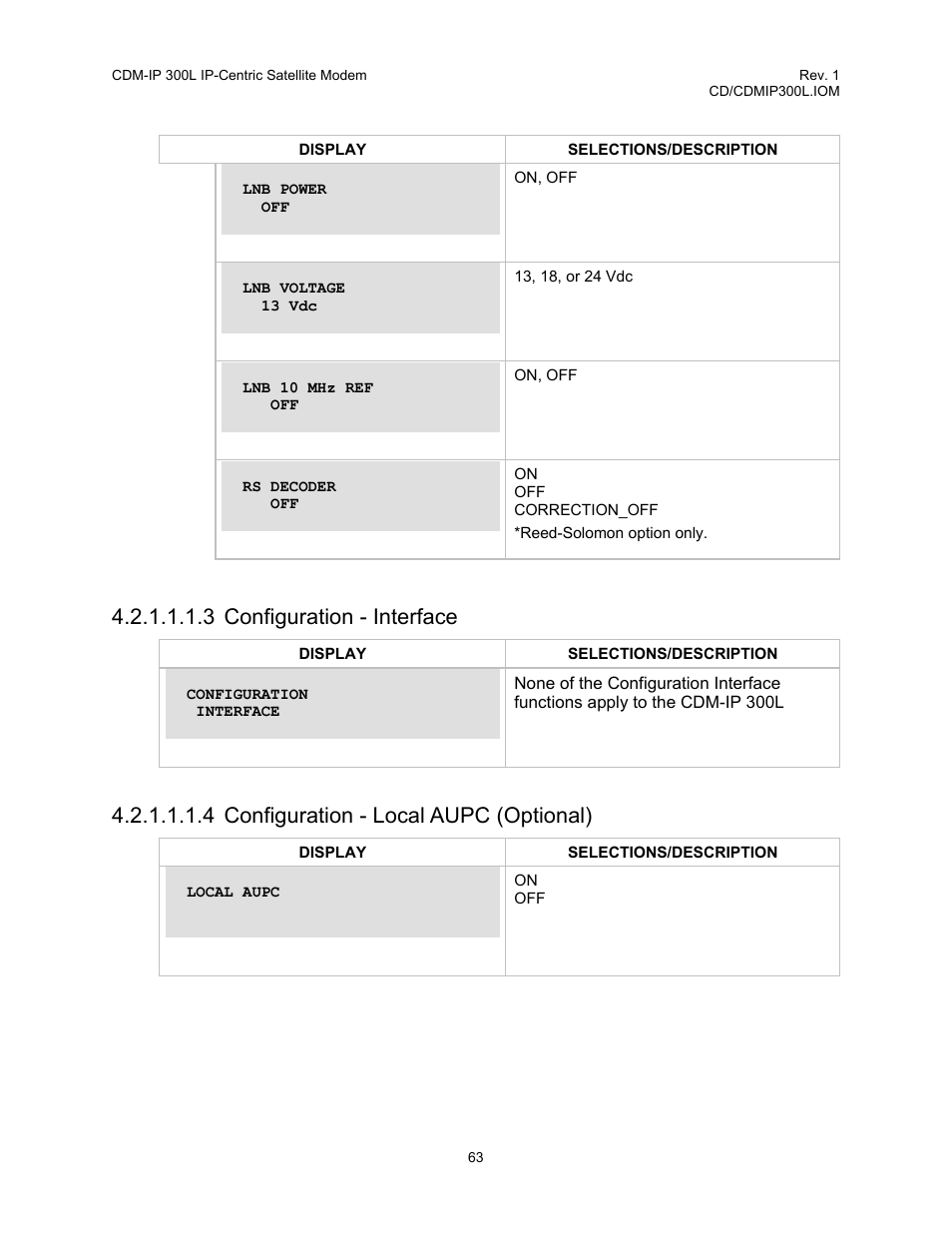 3 configuration - interface, 4 configuration - local aupc (optional) | Comtech EF Data CDM-IP 300L User Manual | Page 89 / 354