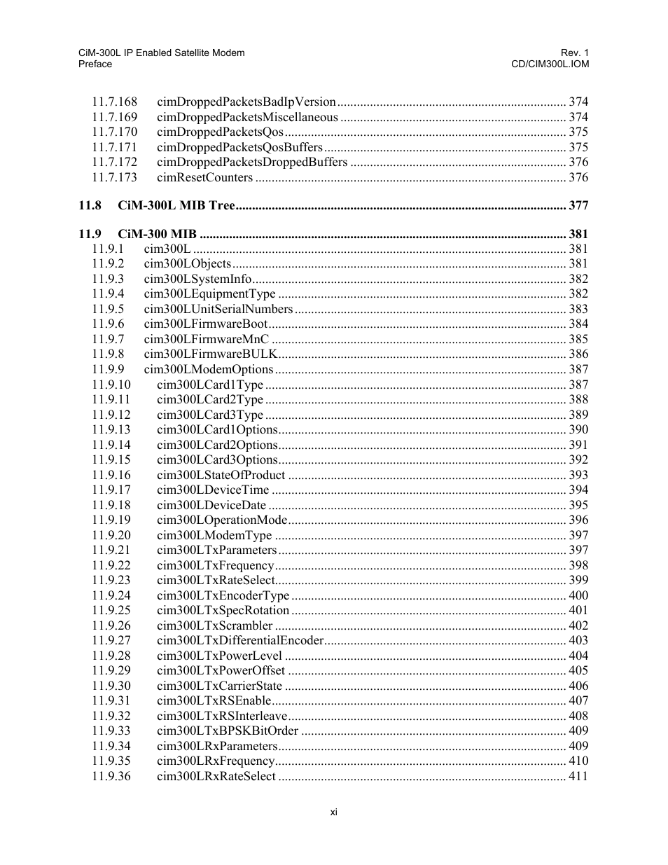 Comtech EF Data CIM-300L User Manual | Page 15 / 512