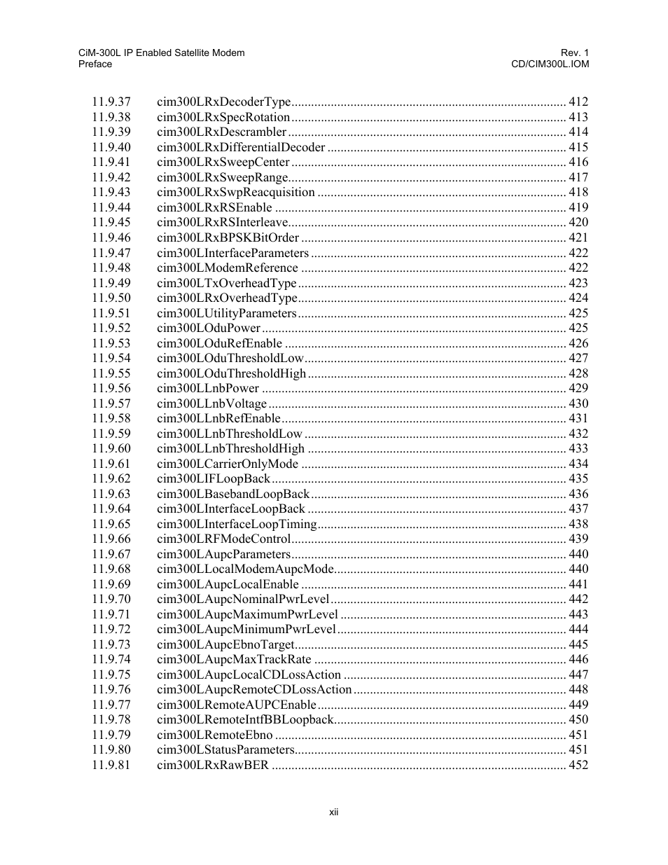 Comtech EF Data CIM-300L User Manual | Page 16 / 512