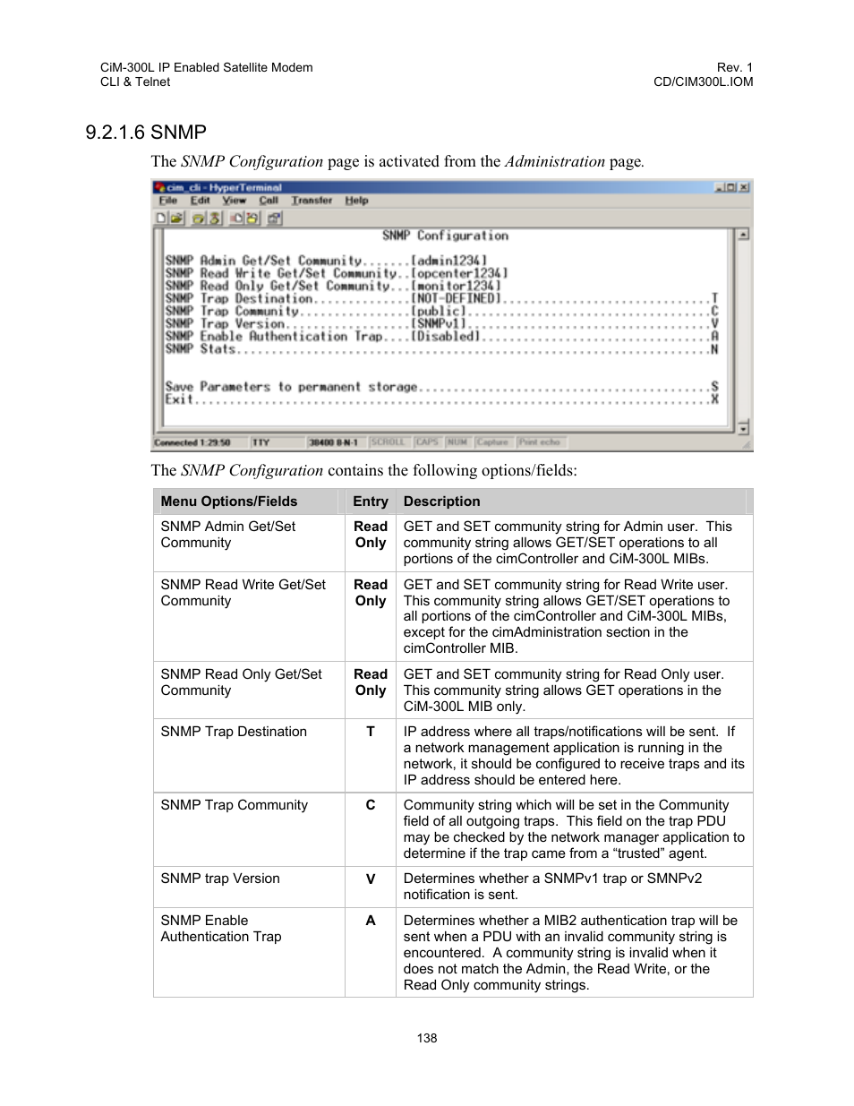 Snmp, 6 snmp | Comtech EF Data CIM-300L User Manual | Page 164 / 512