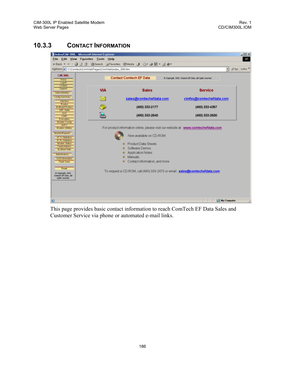 Contact information, 3 contact, Information | Comtech EF Data CIM-300L User Manual | Page 212 / 512