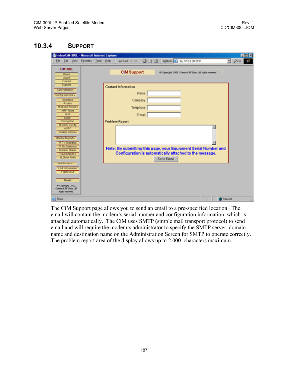 Support, 4 support | Comtech EF Data CIM-300L User Manual | Page 213 / 512