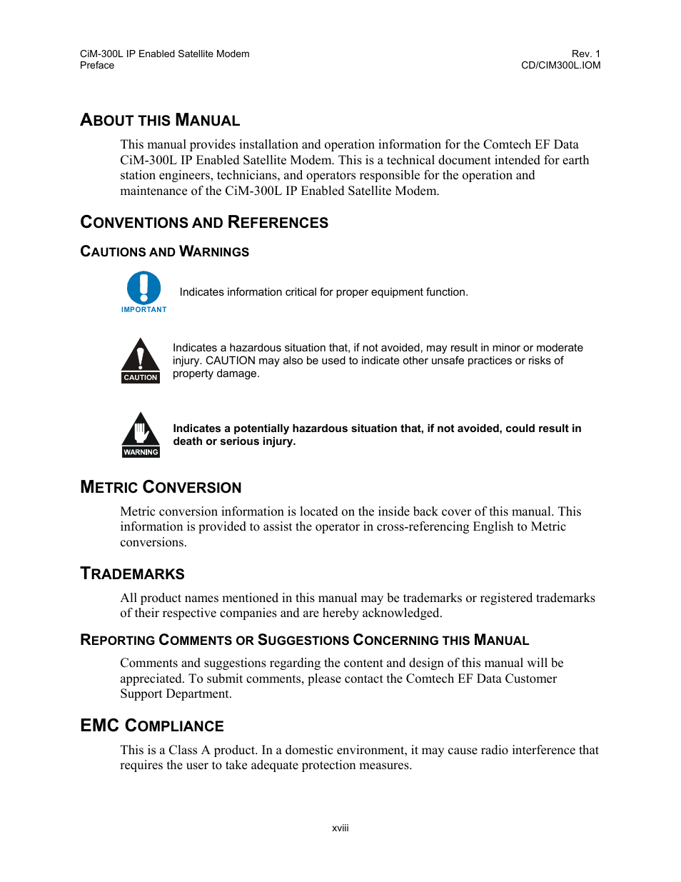 Emc c | Comtech EF Data CIM-300L User Manual | Page 22 / 512