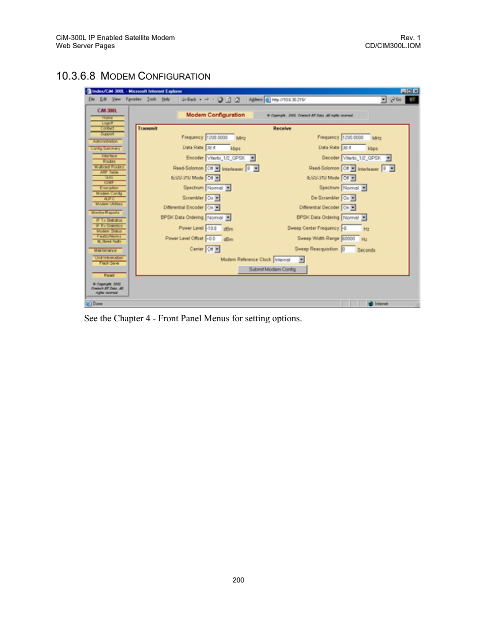 Comtech EF Data CIM-300L User Manual | Page 226 / 512