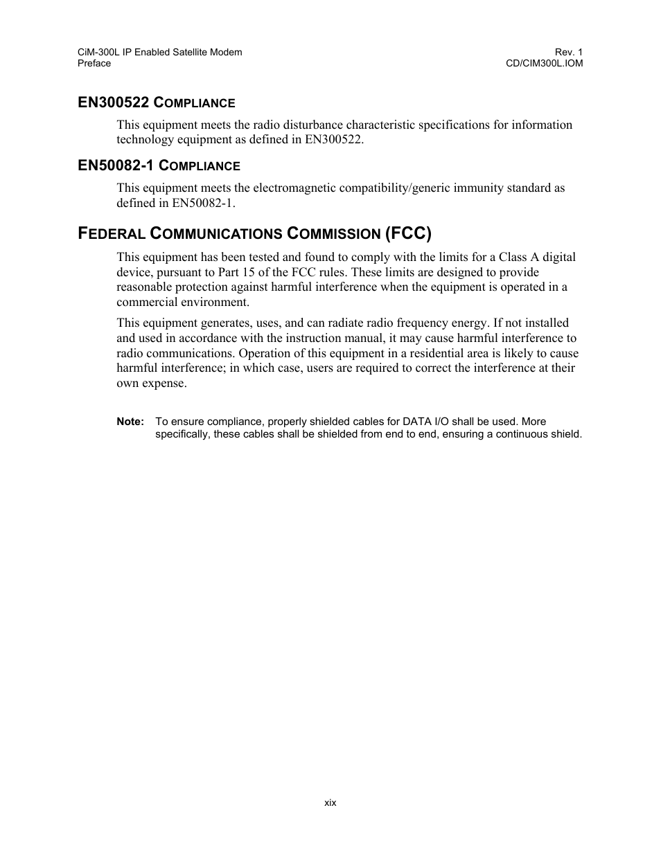 Fcc) | Comtech EF Data CIM-300L User Manual | Page 23 / 512