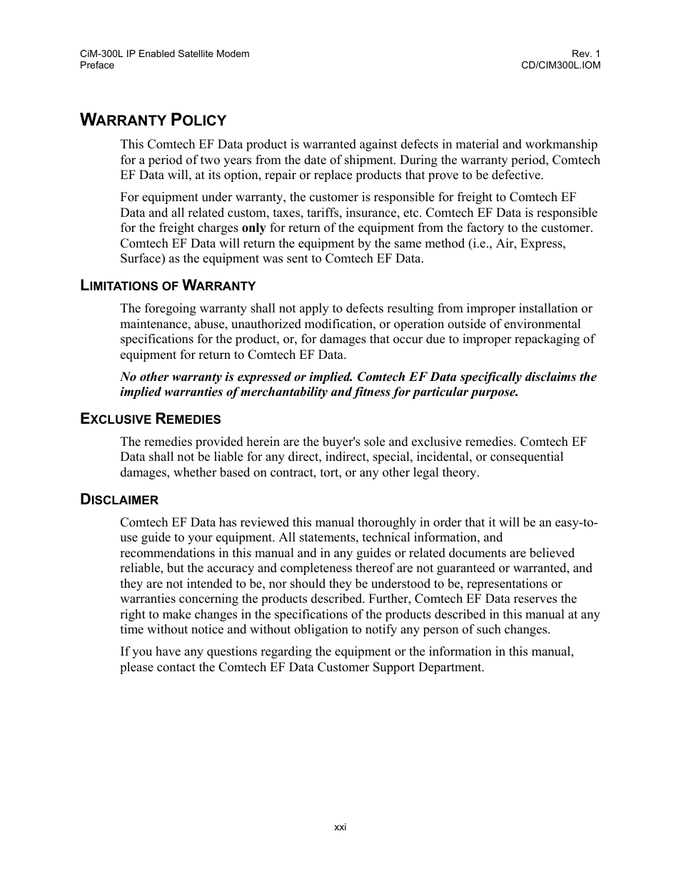 Comtech EF Data CIM-300L User Manual | Page 25 / 512