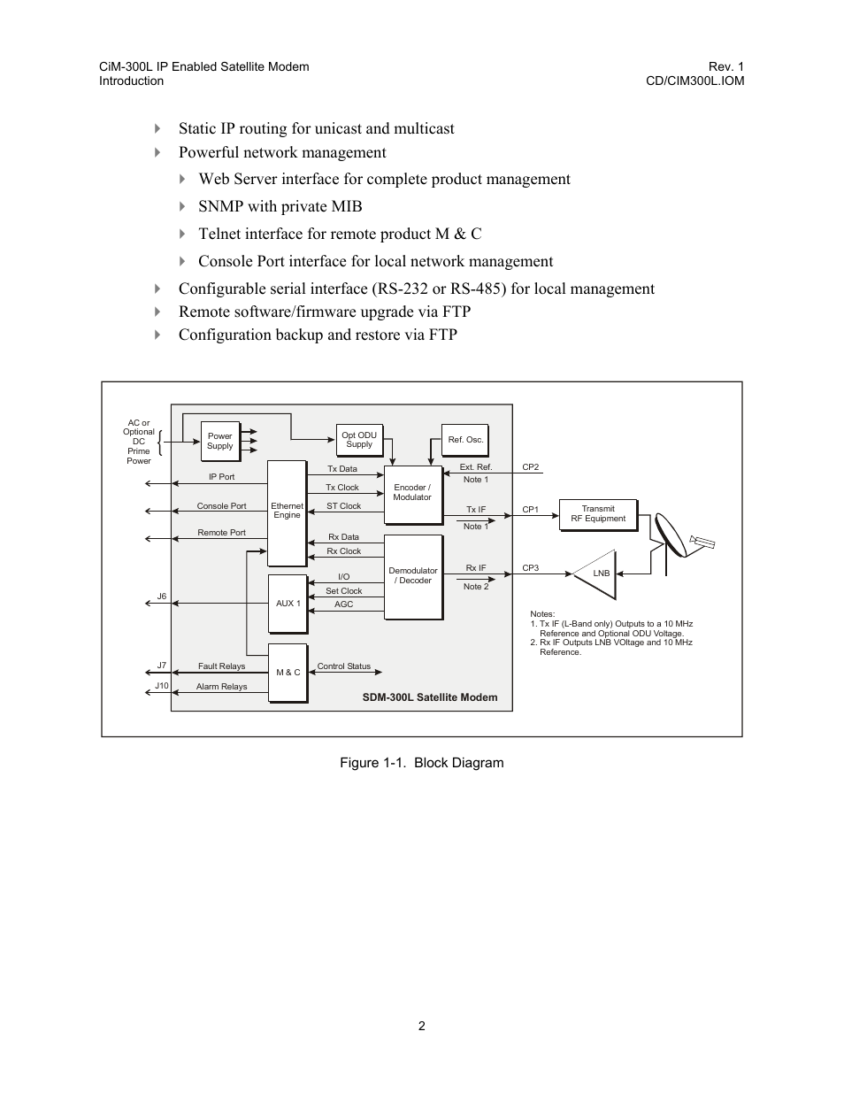 Figure 1-1. block diagram, Is shown in figure 1-1 | Comtech EF Data CIM-300L User Manual | Page 28 / 512