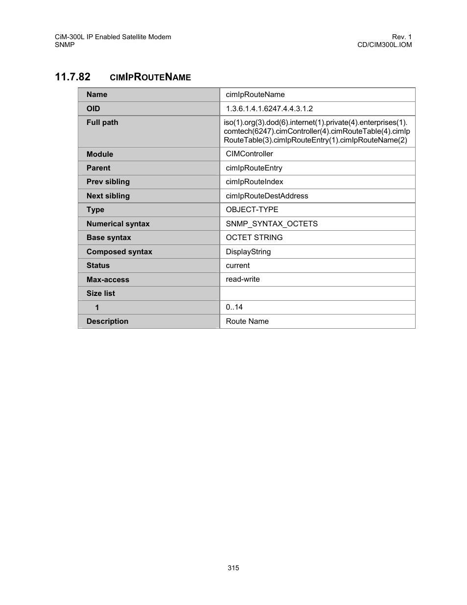 Cimiproutename, 82 cimiproutename | Comtech EF Data CIM-300L User Manual | Page 341 / 512