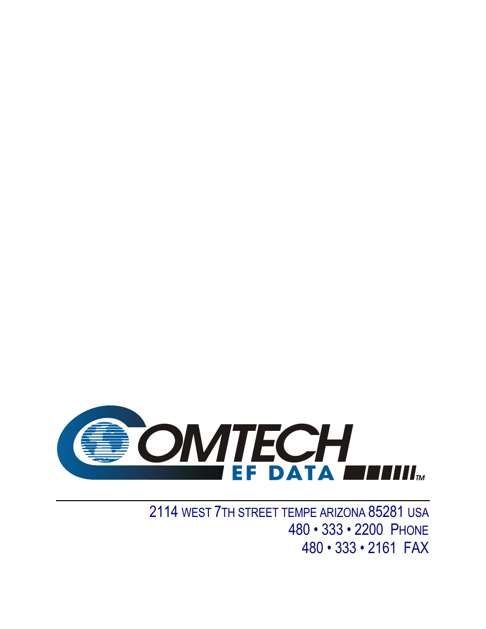 Back cover | Comtech EF Data CIM-300L User Manual | Page 512 / 512