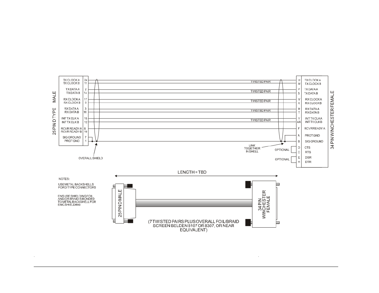 A.1.2 rs-530 to v.35 data cable | Comtech EF Data CDM-550T User Manual | Page 143 / 164