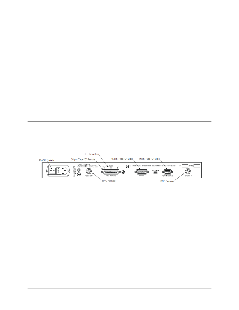 Chapter 5. rear panel connector pinouts, 1 connector overview | Comtech EF Data CDM-550T User Manual | Page 33 / 164