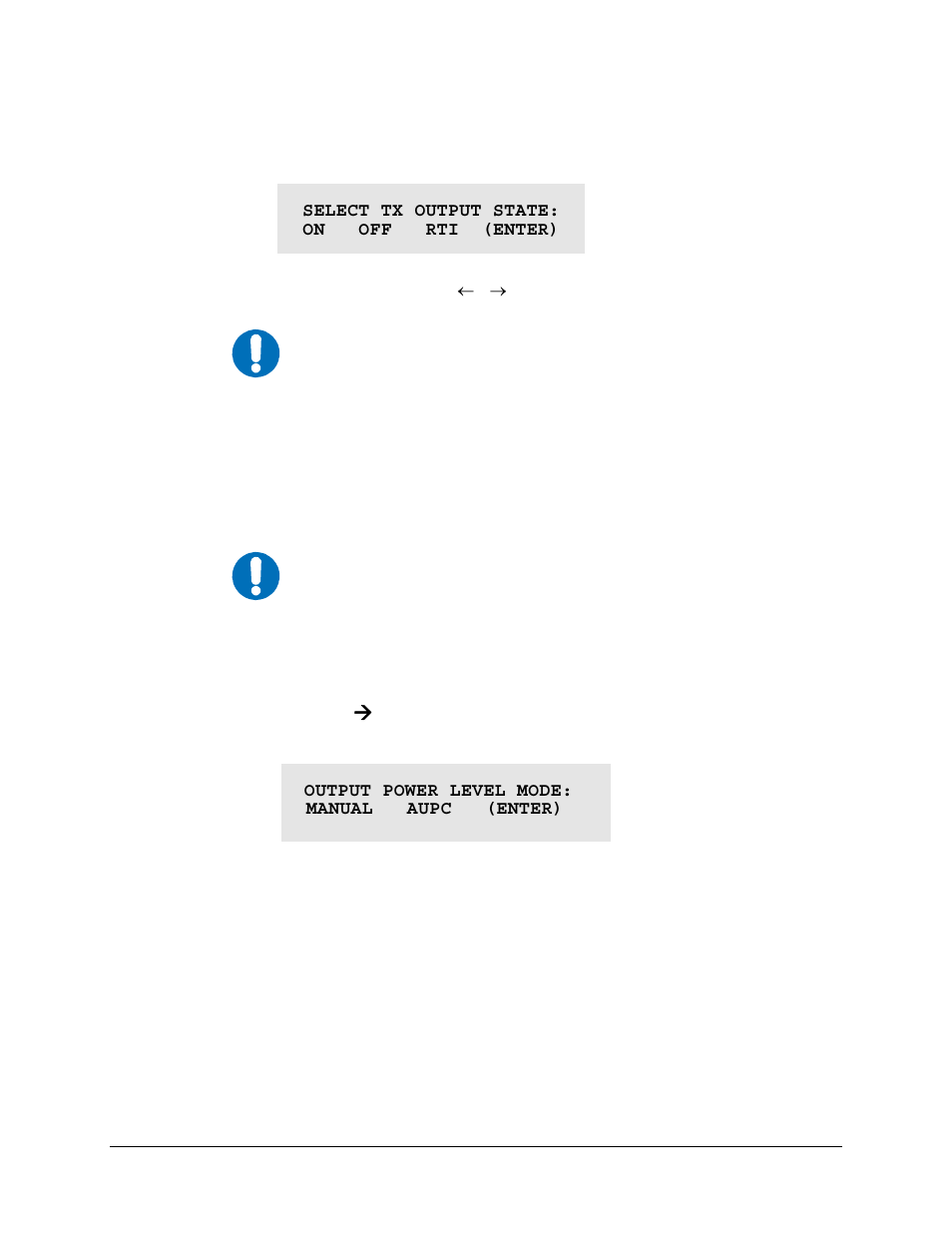 Config: tx) on/off, Config: tx ( pwr) mode, 5 (config: tx) on/off | Config: tx æ pwr) mode | Comtech EF Data CDM-550T User Manual | Page 45 / 164