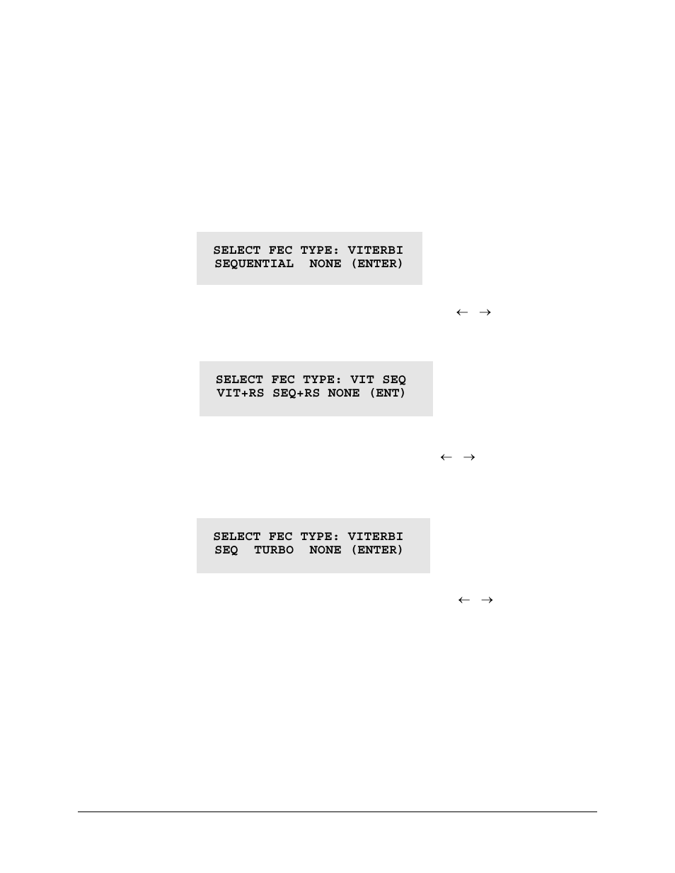 4 (config: rx) fec type (forward error correction) | Comtech EF Data CDM-550T User Manual | Page 50 / 164