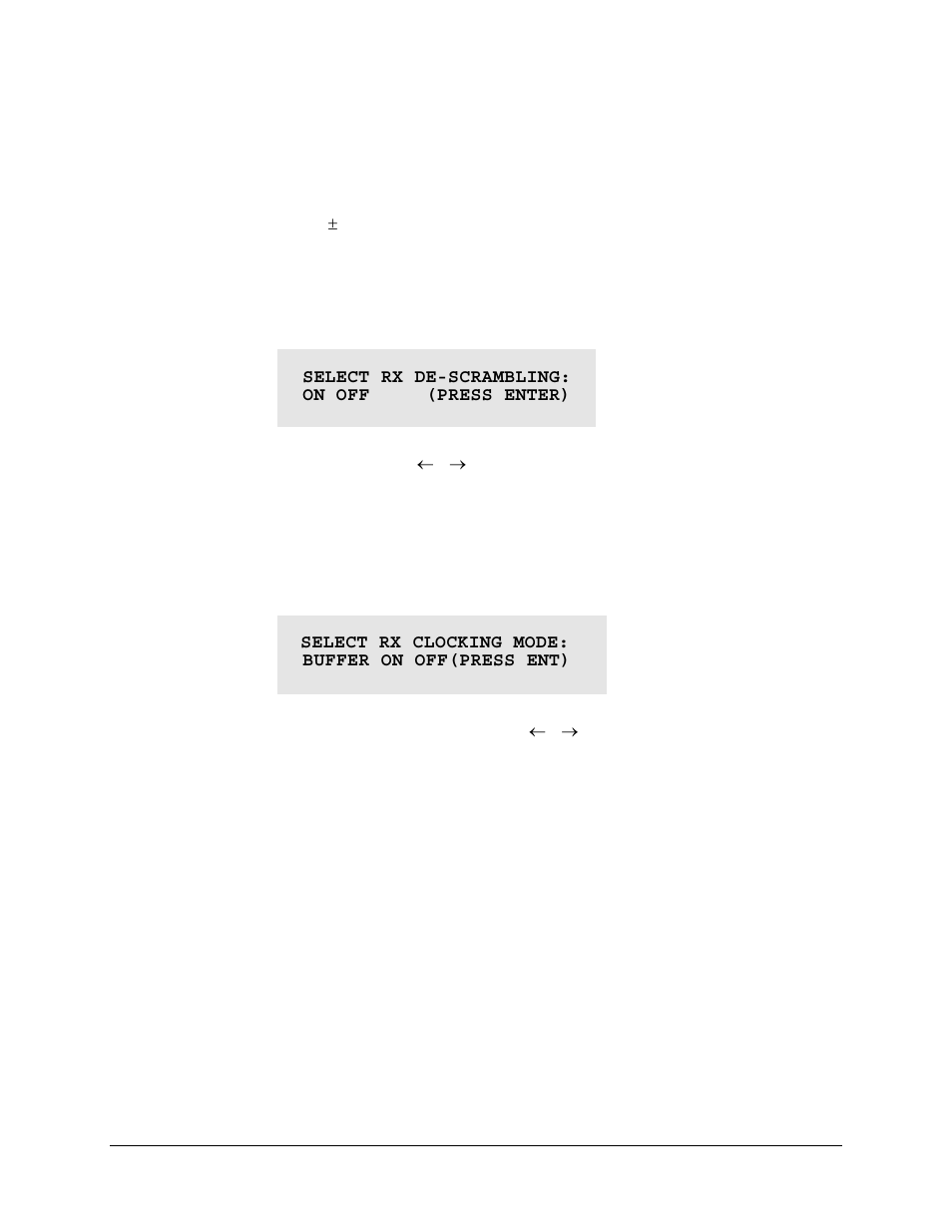 Config: rx) descram (descrambler), Config: rx) clk (clocking) | Comtech EF Data CDM-550T User Manual | Page 52 / 164