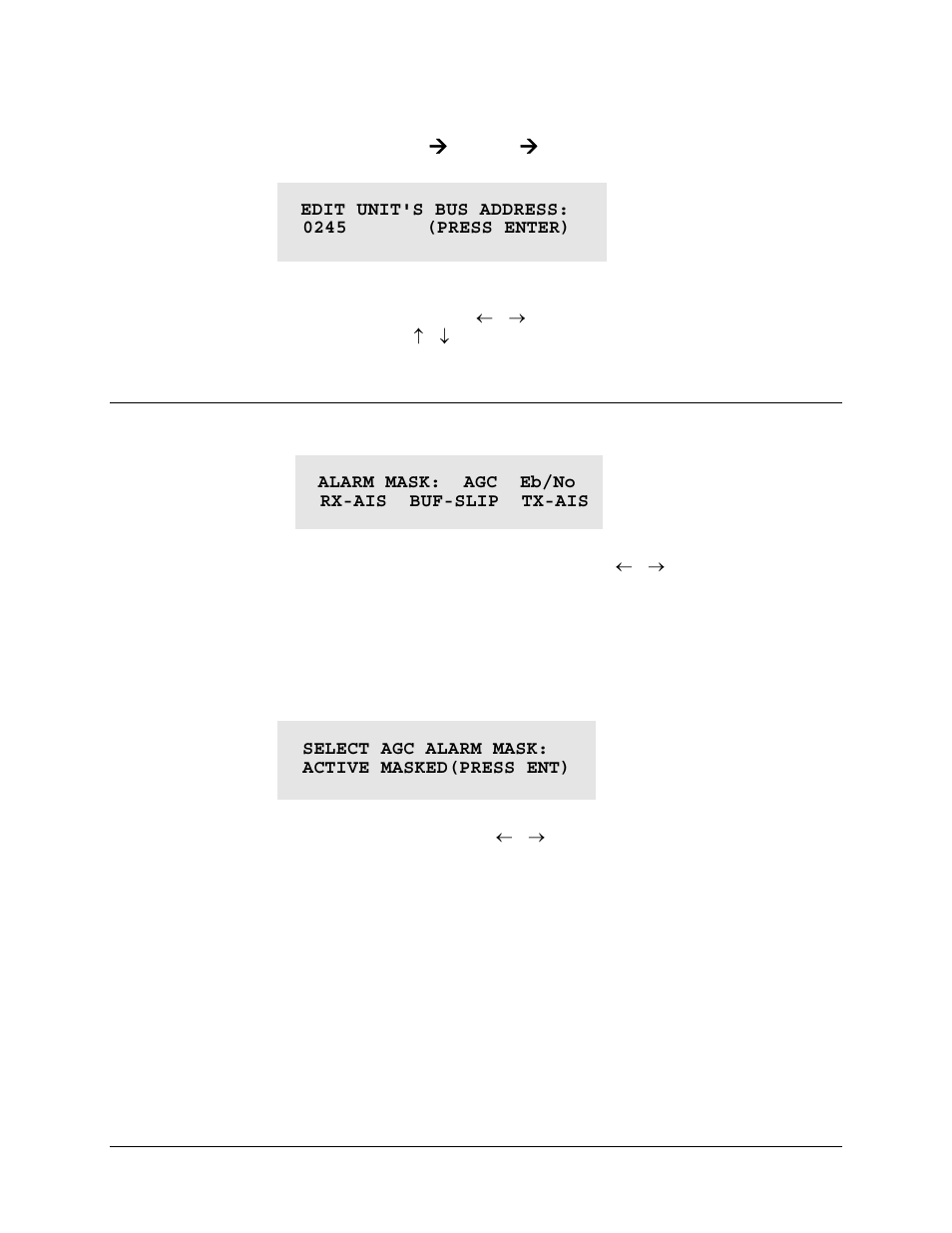 Config: rem ( intfc ( addr) rs485 bus address, 5 (config:) mask (alarm mask), Config: mask) agc | Comtech EF Data CDM-550T User Manual | Page 58 / 164