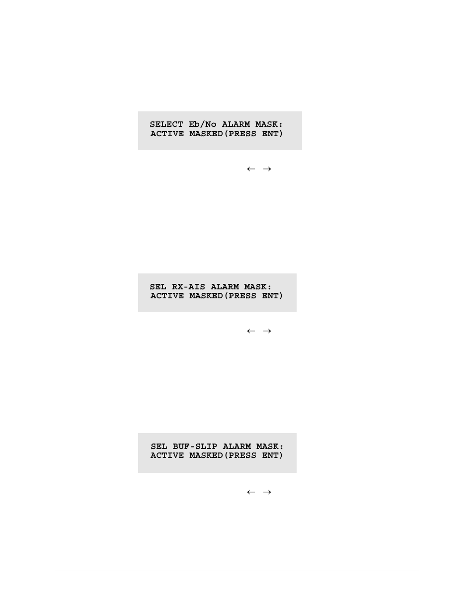 2 (config:mask) eb/no, Config: mask) rx-ais, Config: mask) buf-slip (buffer slip) | Comtech EF Data CDM-550T User Manual | Page 59 / 164