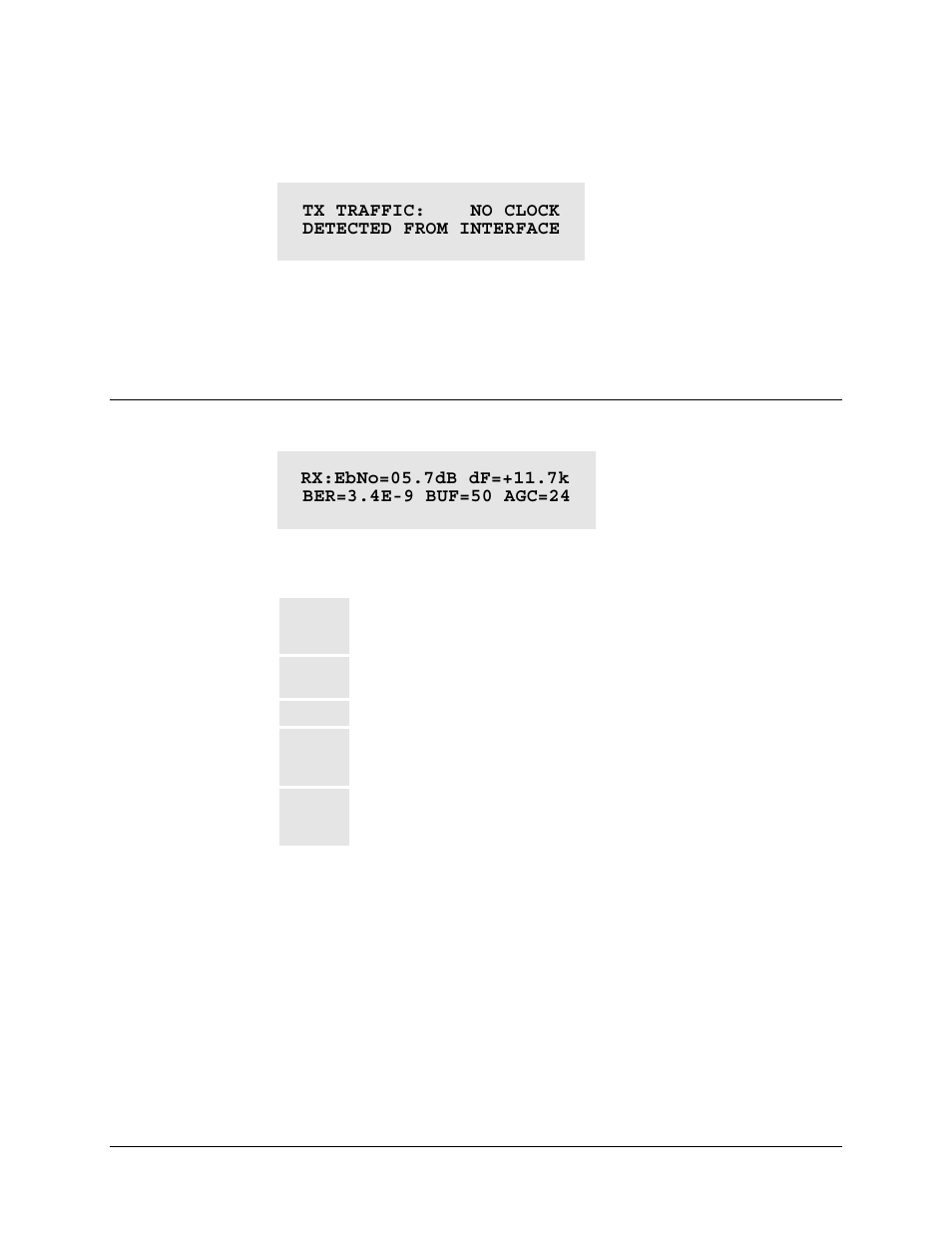 Monit: alarms) transmit (transmit alarms), Monit:) rx-params (receive parameters), 3 (monit: alarms) transmit (transmit alarms) | 2 (monit:) rx-params (receive parameters) | Comtech EF Data CDM-550T User Manual | Page 67 / 164