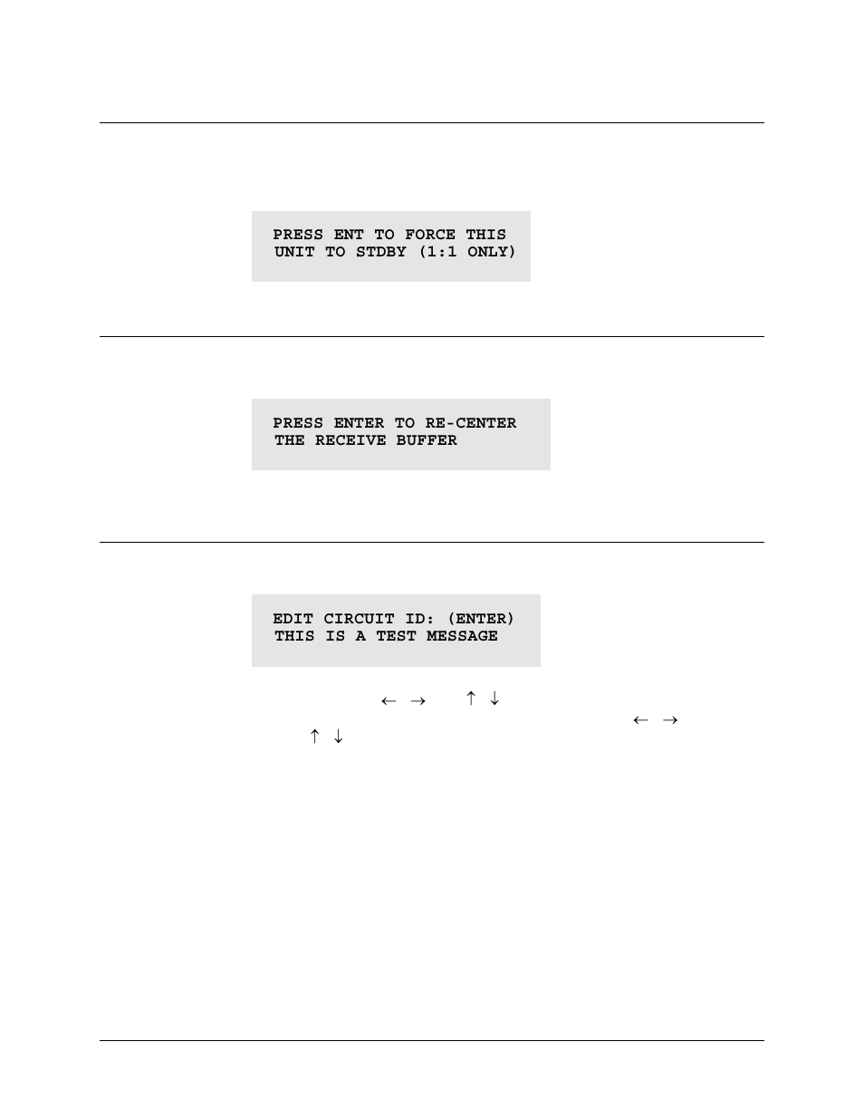 Util:) man-1:1 (manual 1:1 switchover), 4 (util:) recenter-buf (re-center buffer), 5 (util:) id (circuit id) | Comtech EF Data CDM-550T User Manual | Page 74 / 164