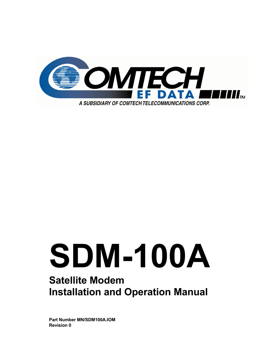 Comtech EF Data SDM-100A User Manual | 212 pages