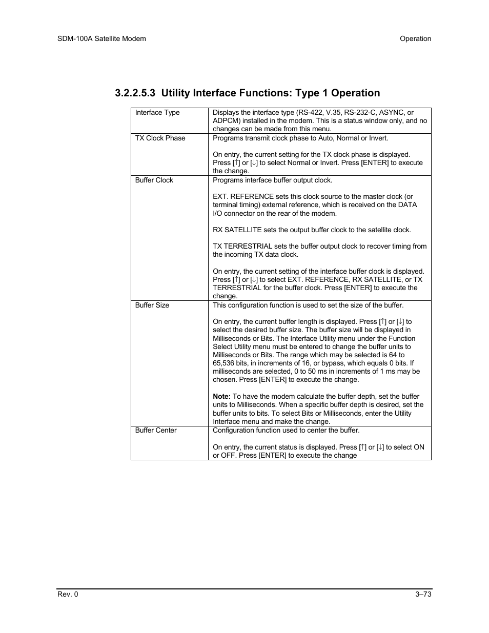 3 utility interface functions: type 1 operation | Comtech EF Data SDM-100A User Manual | Page 107 / 212