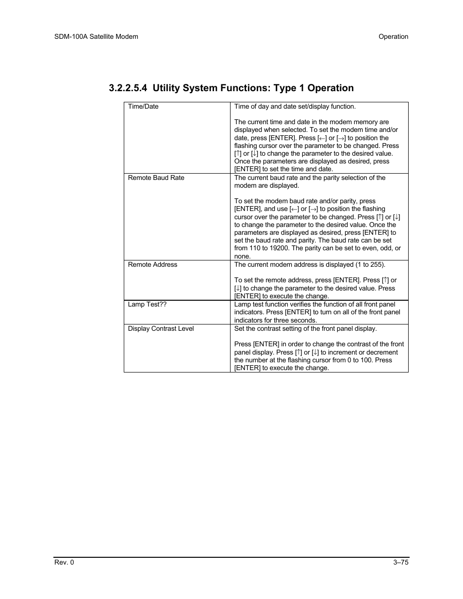 4 utility system functions: type 1 operation | Comtech EF Data SDM-100A User Manual | Page 109 / 212