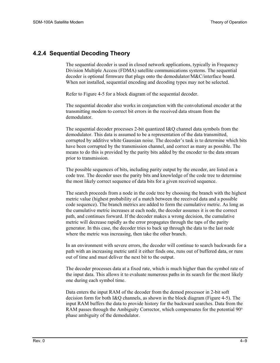 4 sequential decoding theory | Comtech EF Data SDM-100A User Manual | Page 125 / 212