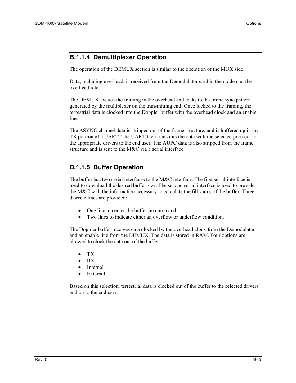 B.1.1.4 demultiplexer operation, B.1.1.5 buffer operation | Comtech EF Data SDM-100A User Manual | Page 187 / 212