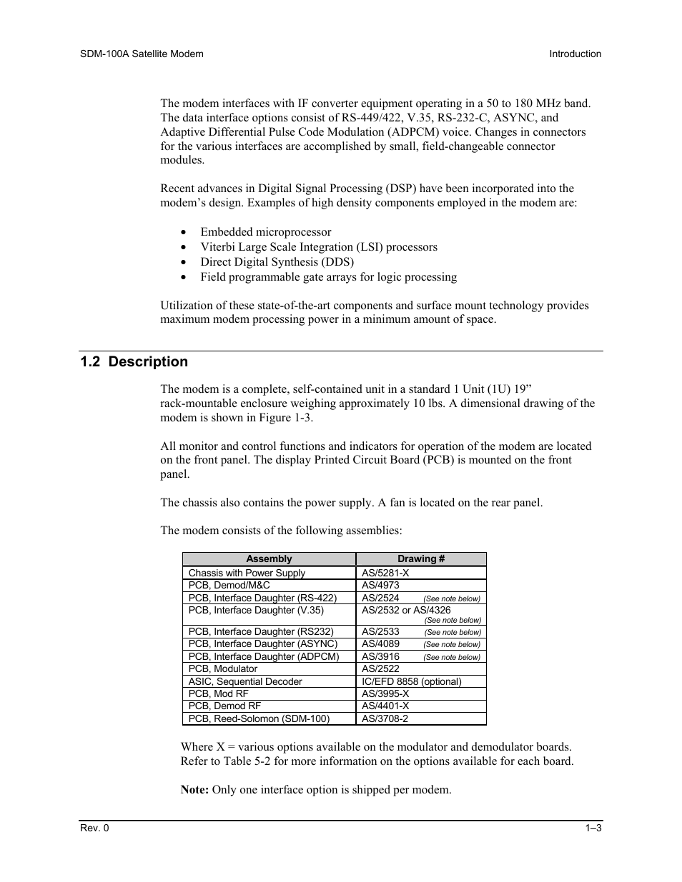 2 description | Comtech EF Data SDM-100A User Manual | Page 19 / 212