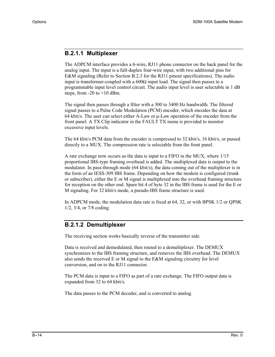 B.2.1.1 multiplexer, B.2.1.2 demultiplexer | Comtech EF Data SDM-100A User Manual | Page 196 / 212