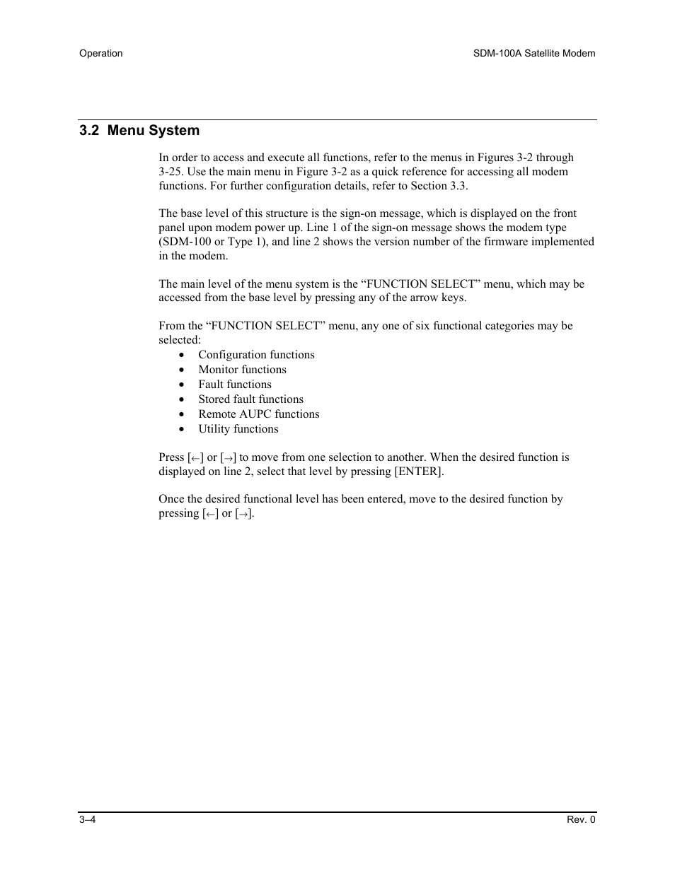 2 menu system | Comtech EF Data SDM-100A User Manual | Page 38 / 212