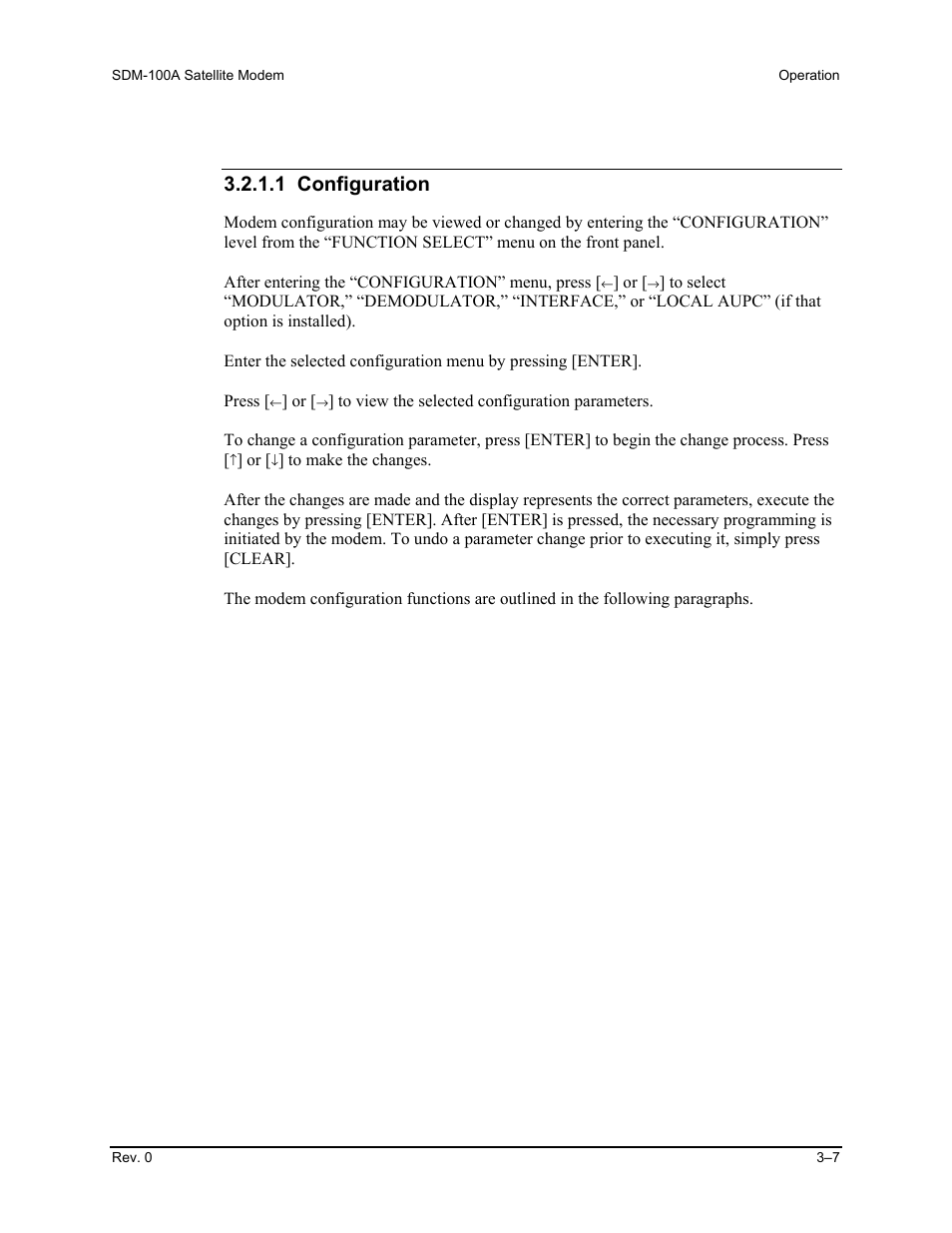 1 configuration | Comtech EF Data SDM-100A User Manual | Page 41 / 212