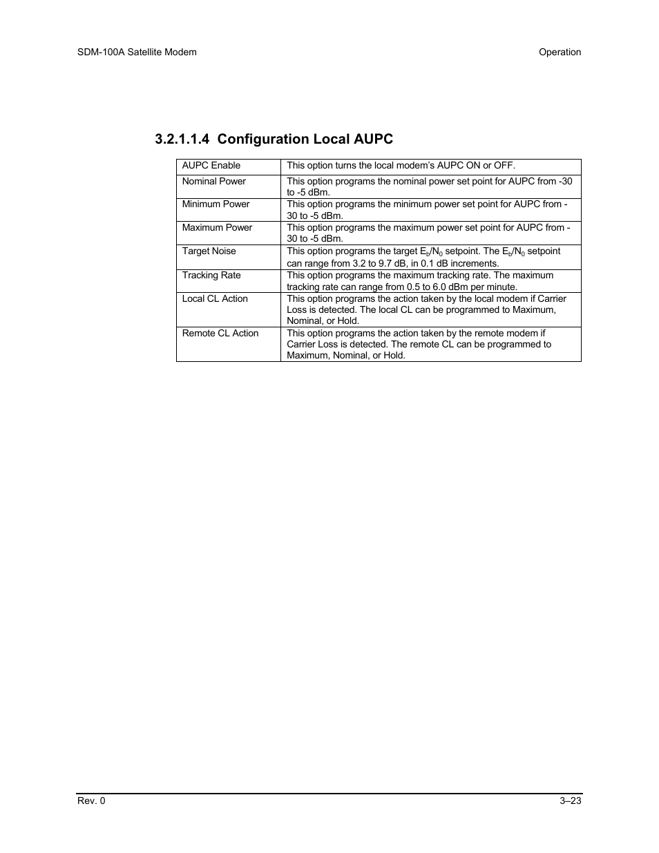 4 configuration local aupc | Comtech EF Data SDM-100A User Manual | Page 57 / 212