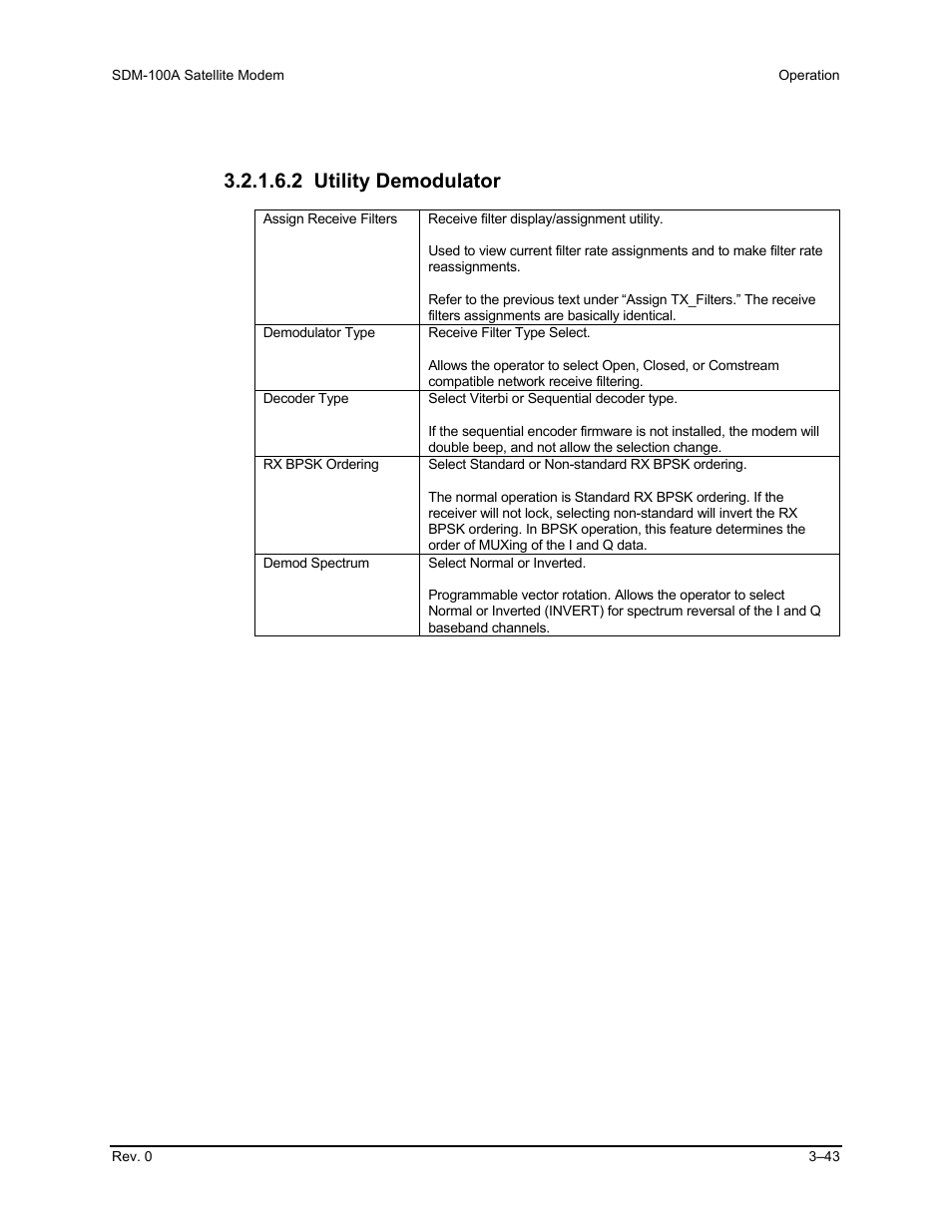 2 utility demodulator | Comtech EF Data SDM-100A User Manual | Page 77 / 212