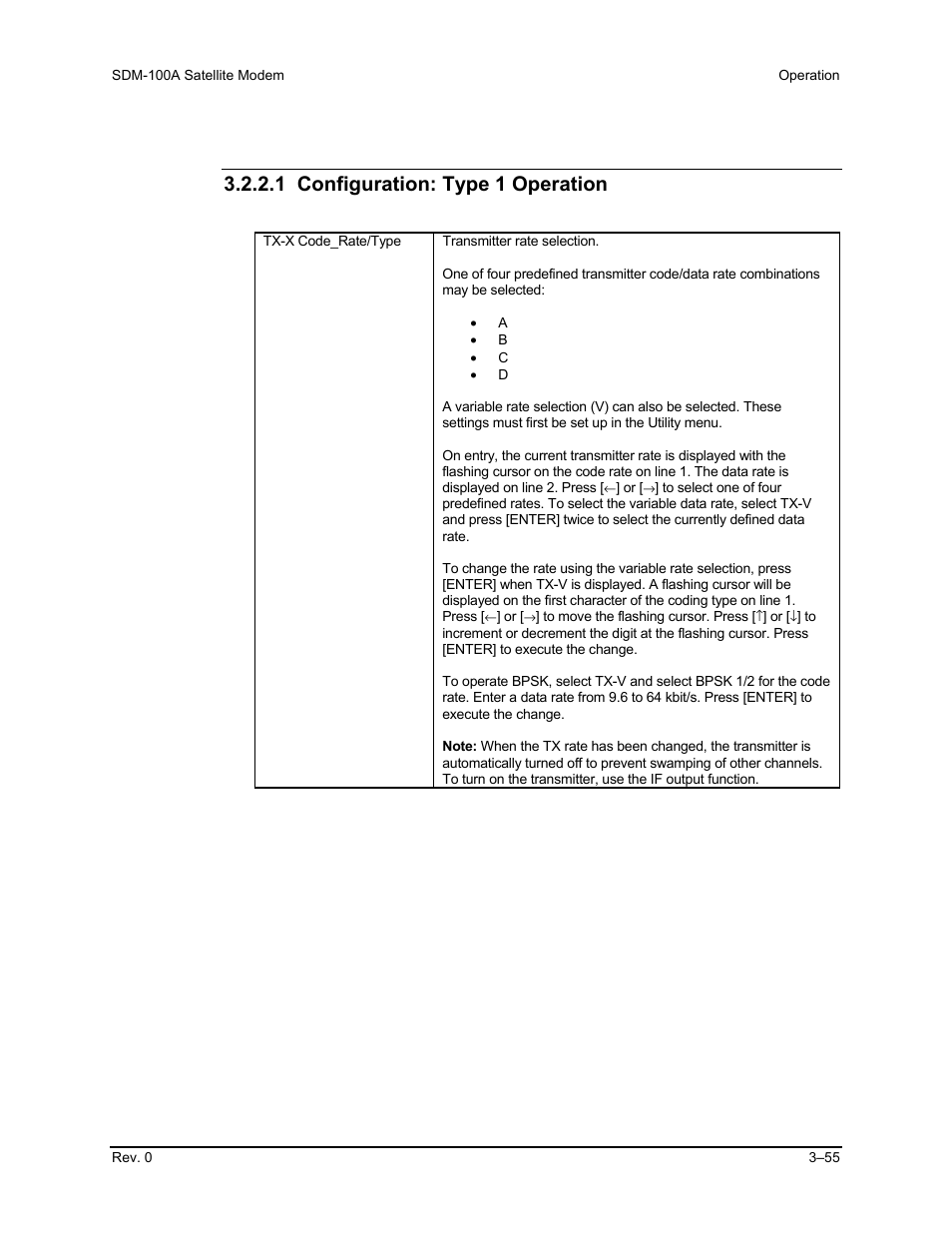 1 configuration: type 1 operation | Comtech EF Data SDM-100A User Manual | Page 89 / 212