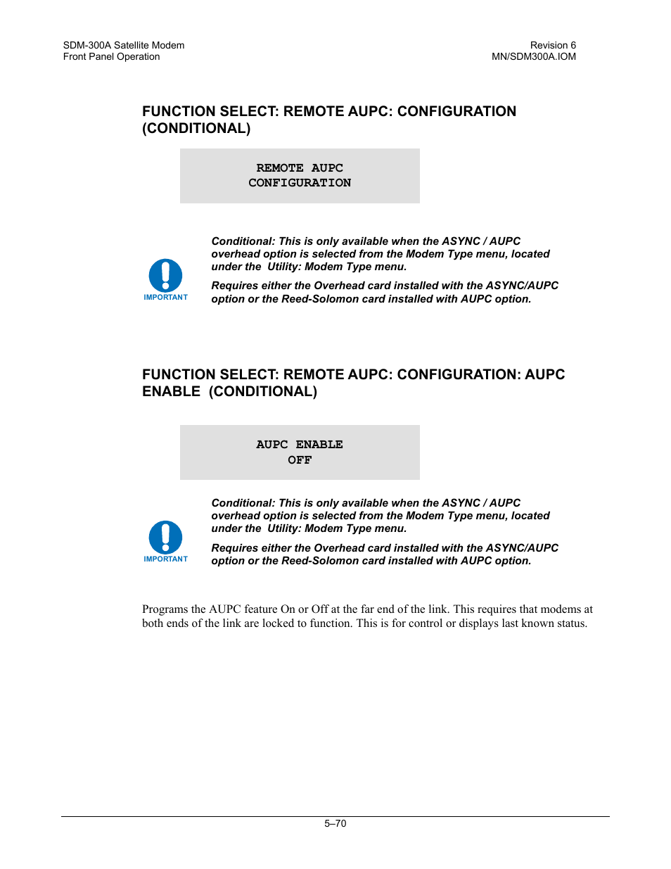 Comtech EF Data SDM-300A User Manual | Page 164 / 470