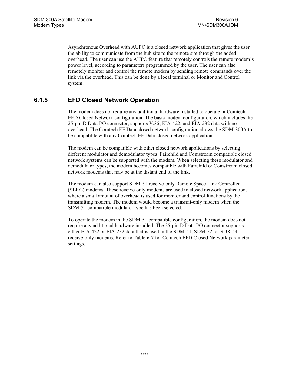 Efd closed network operation | Comtech EF Data SDM-300A User Manual | Page 214 / 470