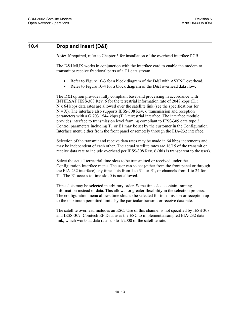 Drop and insert (d&i), 4 drop and insert (d&i) | Comtech EF Data SDM-300A User Manual | Page 269 / 470