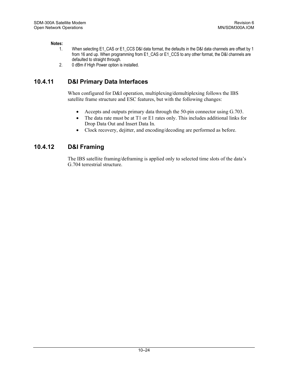 11d&i primary data interfaces, 12d&i framing, 11 d&i primary data interfaces | 12 d&i framing | Comtech EF Data SDM-300A User Manual | Page 280 / 470