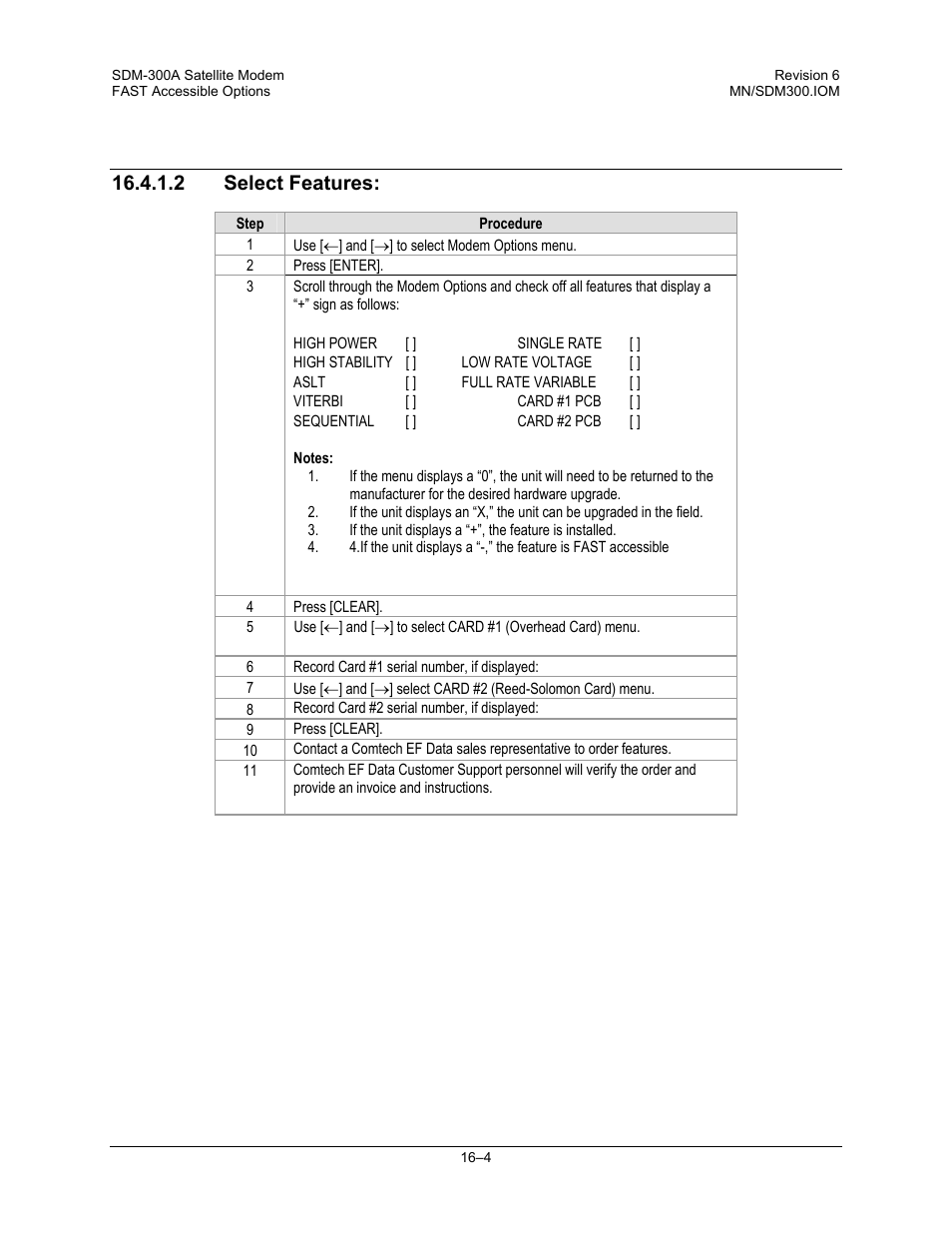 Select features, 2 select features | Comtech EF Data SDM-300A User Manual | Page 332 / 470