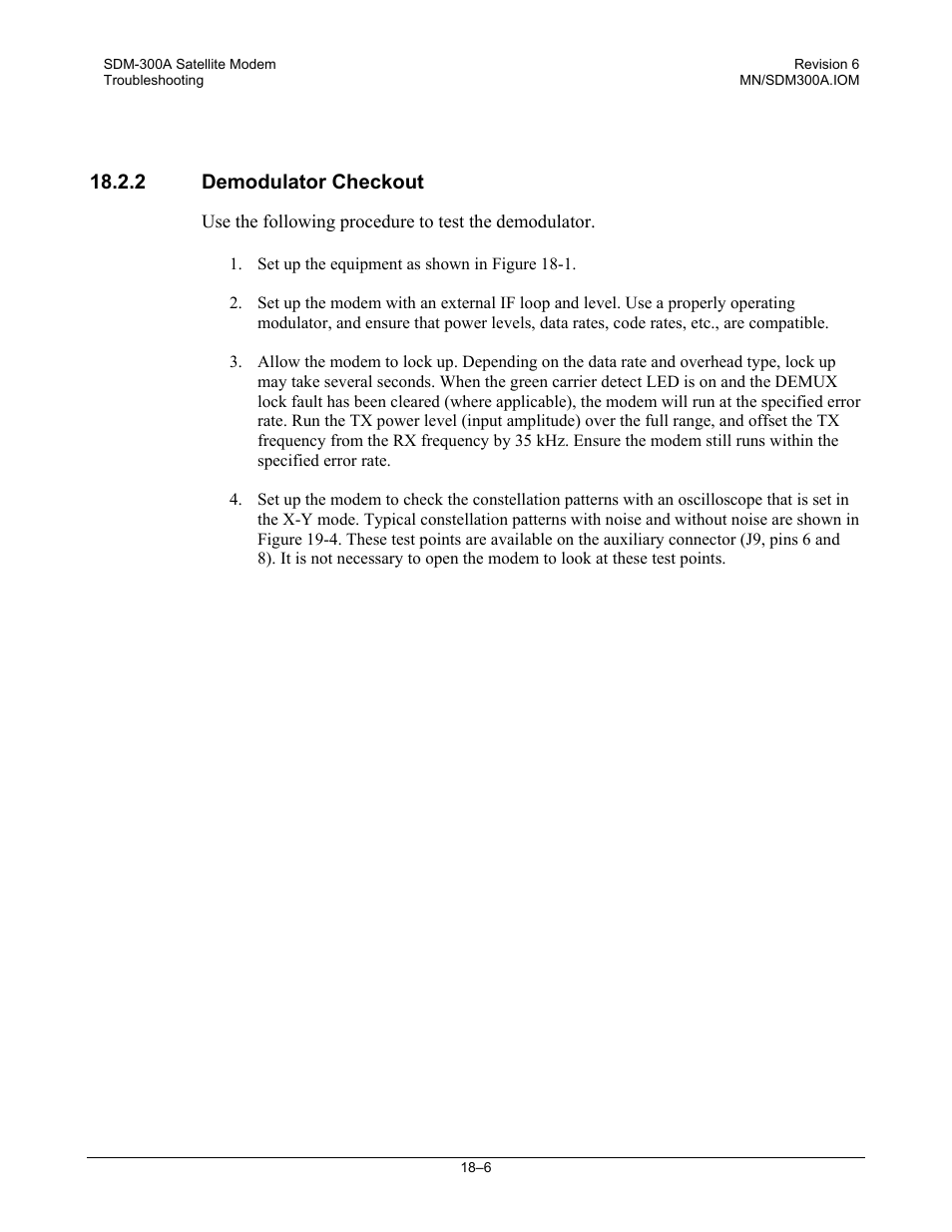 Demodulator checkout, 2 demodulator checkout | Comtech EF Data SDM-300A User Manual | Page 342 / 470