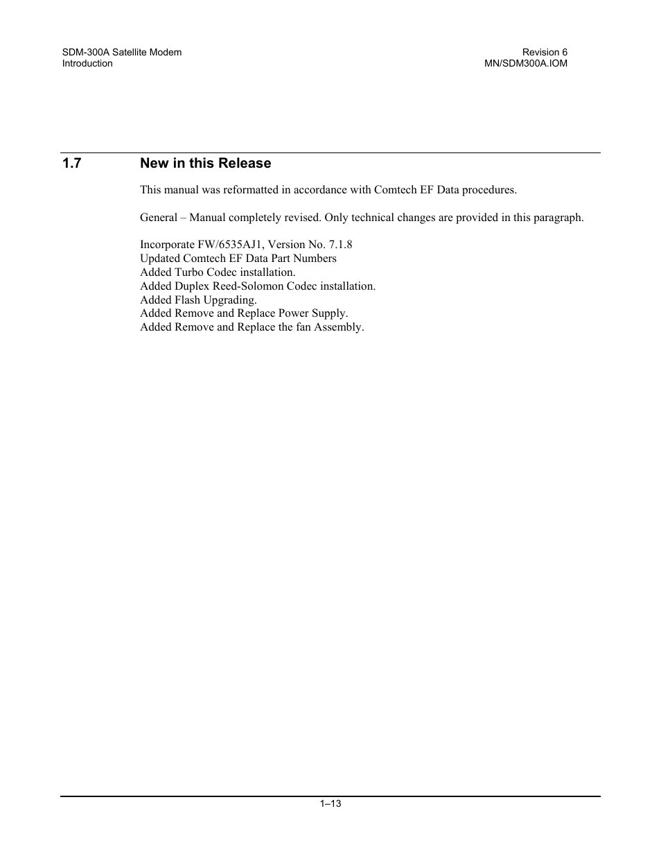 New in this release, 7 new in this release | Comtech EF Data SDM-300A User Manual | Page 39 / 470