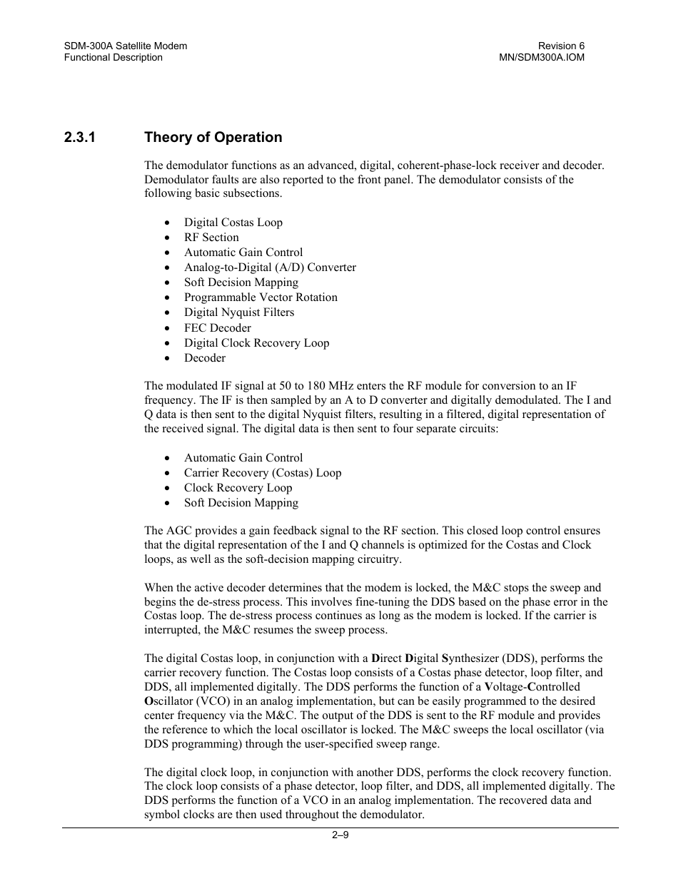 Theory of operation, 1 theory of operation | Comtech EF Data SDM-300A User Manual | Page 49 / 470