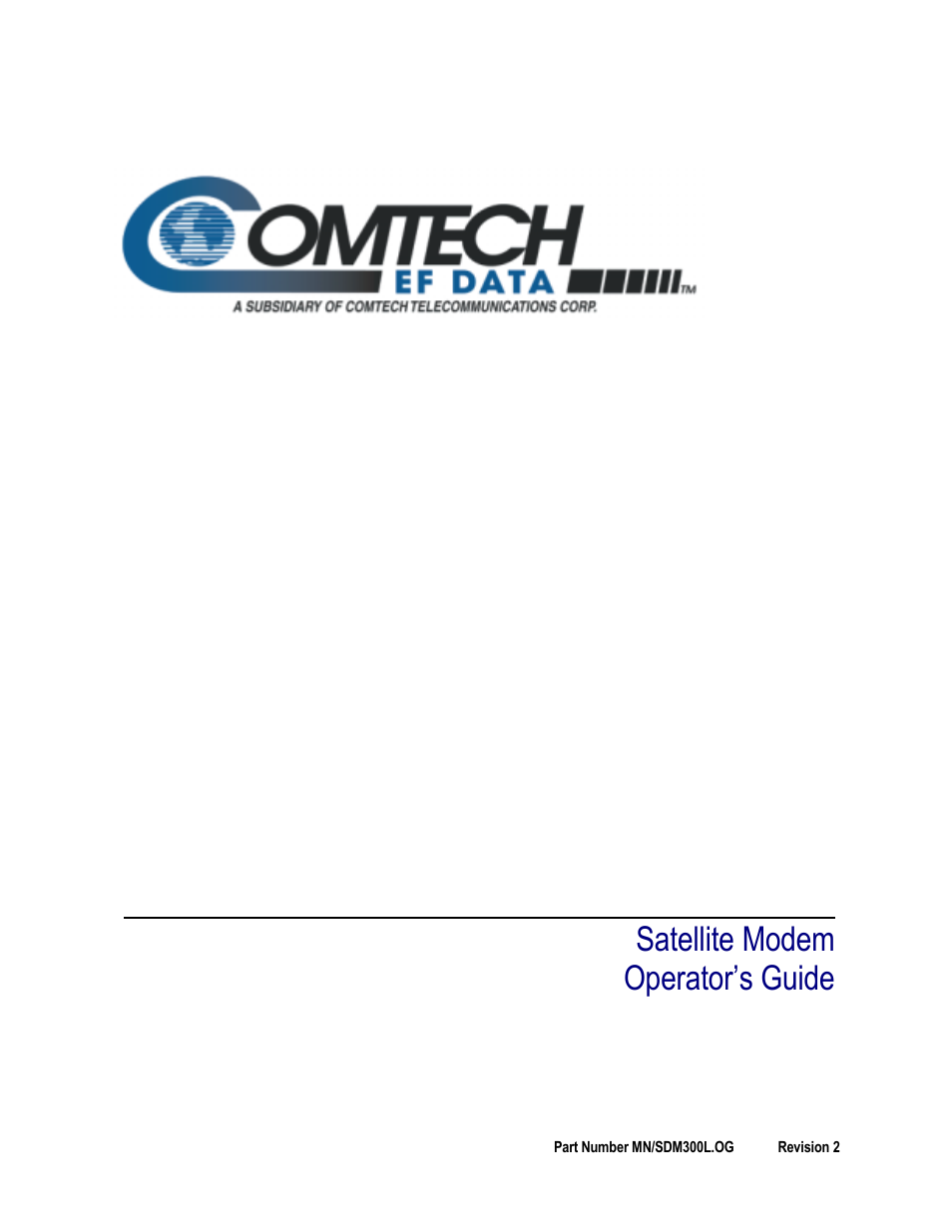 Comtech EF Data SDM-300L User Manual | 82 pages