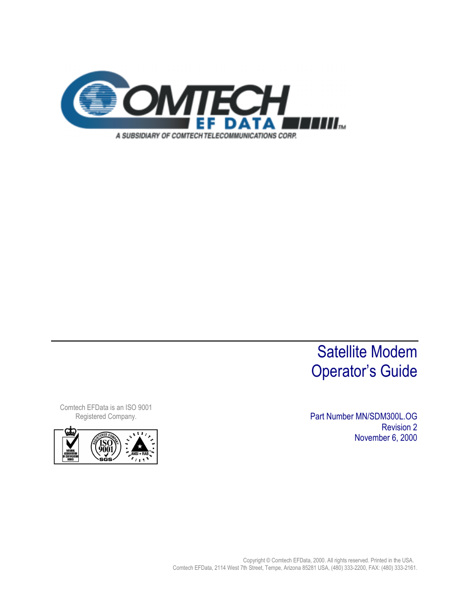 Sdm-300l | Comtech EF Data SDM-300L User Manual | Page 2 / 82