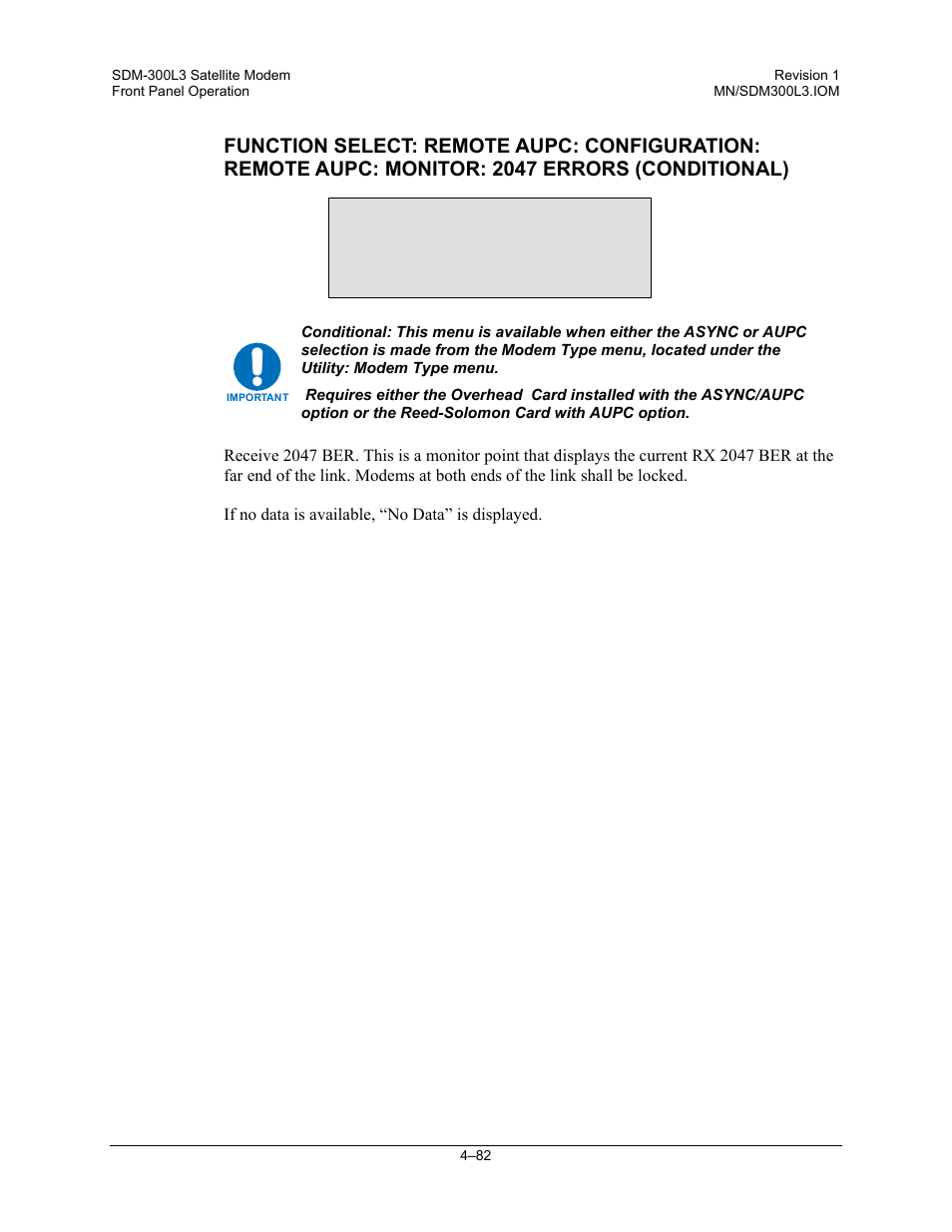 2047 errors n.n e-e | Comtech EF Data SDM-300L3 User Manual | Page 150 / 408