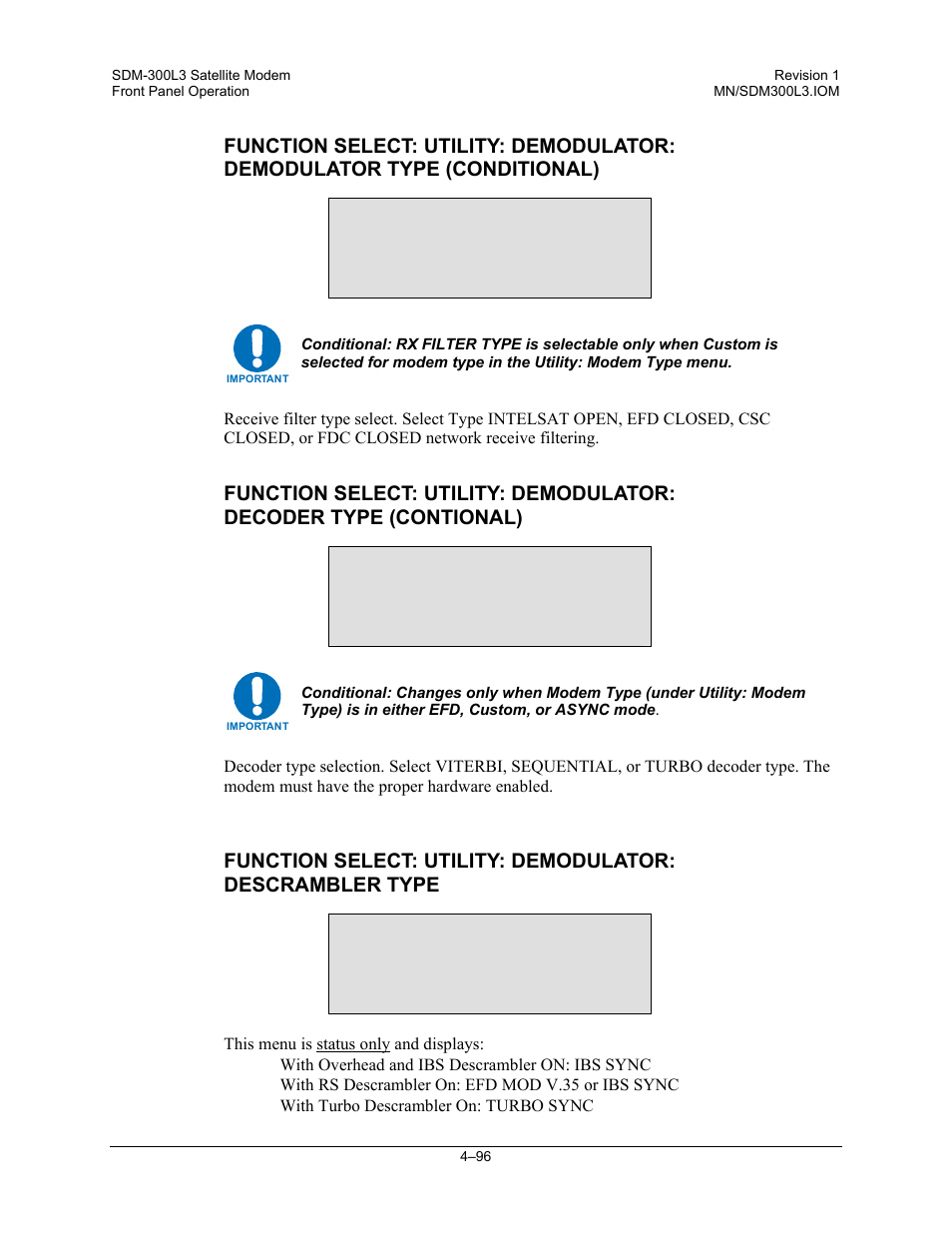 Comtech EF Data SDM-300L3 User Manual | Page 164 / 408