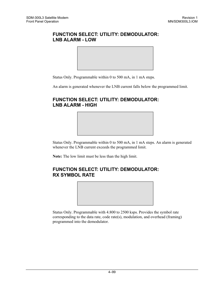 Comtech EF Data SDM-300L3 User Manual | Page 167 / 408